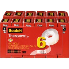 Scotch Transparent Tape - 3/4"W [TAPE;RL;TRANS;3/4X1000;6PK-BD]