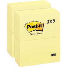 Post-it&reg; Notes Original Notepads [NOTE;POST-IT;3X5;12PK;CA-BD]