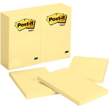 Post-it&reg; Notes Original Notepads [NOTE;POST-IT;4X6;12PK;CA-BD]