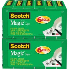 Scotch 3/4"W Magic Tape [TAPE;ROLL;INV;3/4X1296";6PK-BD]