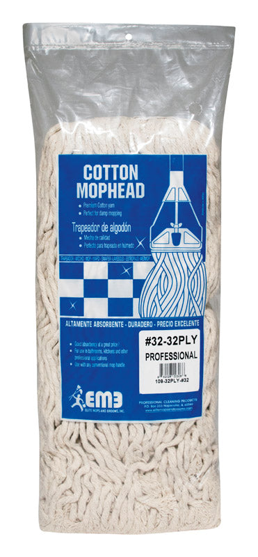 ELITE MOPS AND BROOMS - Elite Mops and Brooms #32 Cut End Cotton Mop Refill 1 pk [109-32PLY-#32]