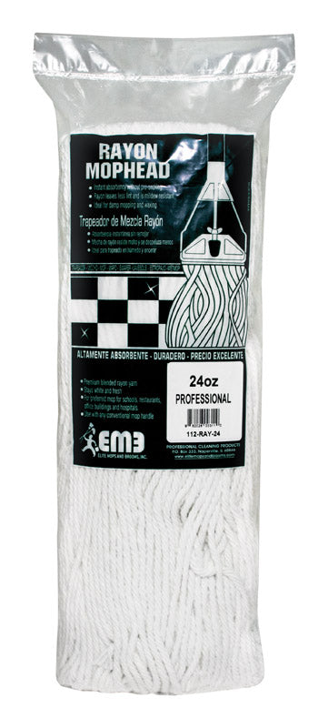 ELITE MOPS AND BROOMS - Elite Mops and Brooms 24 oz Cut End Rayon Mop Refill 1 pk