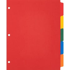 Business Source Plain Tab Color Polyethylene Index Dividers [DIVIDERS;PLASTIC;5TAB;MULTI-ST]