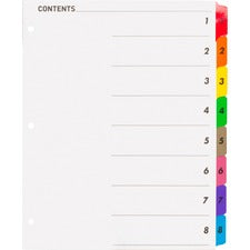 Business Source Table of Content Quick Index Dividers [DIVIDERS;INDEX;TOC;1-8;MLTI-ST]