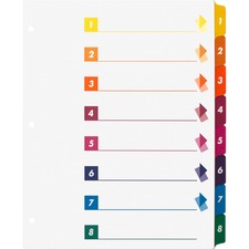 Business Source Color-coded Table of Contents/Tabs Index Dividers [DIVIDERS;INDEX;TOC;1-8;MLTI-BX]