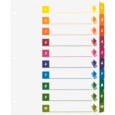 Business Source Color-coded Table of Contents/Tabs Index Dividers [DIVIDERS;INDEX;TOC;1-10;MLT-BX]