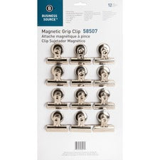 Business Source Magnetic Grip Clips Pack [CLIP;GRIP;MAGNETIC;#2;12PC-BX]