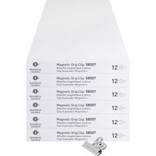 Business Source Magnetic Grip Clips Pack [CLIP;GRIP;MAGNETIC;#2;12PC-BD]