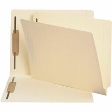 Business Source Straight Tab Cut Letter Recycled Fastener Folder [FOLDER;FILE;FASTNR;LTR;14PT-BX]