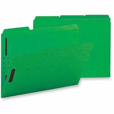 Business Source 1/3 Tab Cut Letter Recycled Fastener Folder [FOLDER;FILE;FASTENR;LTR;GN-BX]