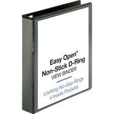 Business Source Locking D-Ring View Binder [BINDER;VIEW;D-RING;1.5";BK-EA]