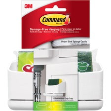 Command Under Sink Sponge Caddy - 9.4" Height x 12" Width x 7.8" Depth - White - 1 / Pack