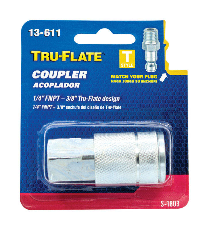 TRU-FLATE - Tru-Flate Brass Quick Change Coupler 1/4 in. Female 1 pc