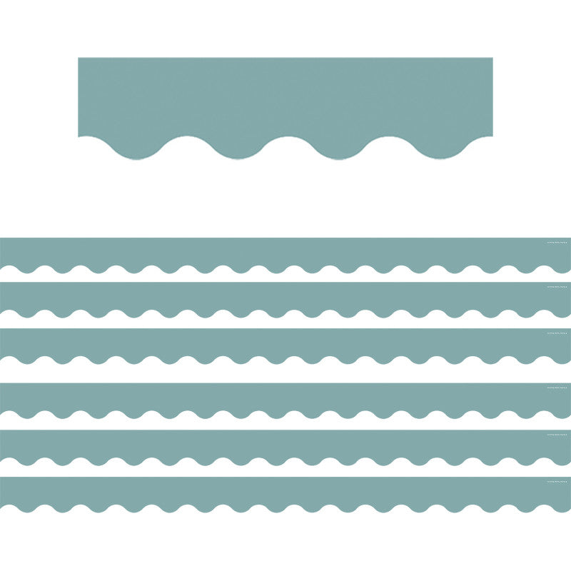 TEACHER CREATED RESOURCES - Calming Blue Scalloped Border Trim, 35 Feet Per Pack, 6 Packs