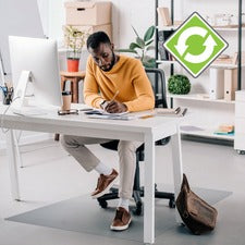 Ecotex&reg; Enhanced Polymer Rectangular Chair Mat with Anti-Slip Backing for Hard Floors - 36" x 48"