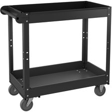 Lorell Utility Cart - 2 Shelf - 400 lb Capacity - Steel - 30" Length x 16" Width x 32" Height - Black - 1 Each