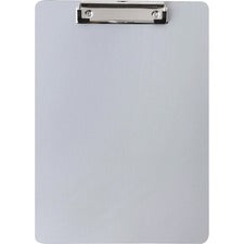 Business Source Plastic Clipboard - 8 1/2" x 11" - Plastic - Silver - 1 Each