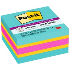 Post-it&reg; Super Sticky Notes Cube [NOTE;CUBE;SPRSTKY;AA;3X3-PK]