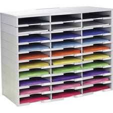 Storex Stackable Literature Sorter [ORGANIZER;LIT;30 CMP;GY-EA]