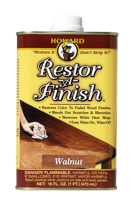 HOWARD - Howard Restor-A-Finish Semi-Transparent Walnut Oil-Based Wood Restorer 1 pt