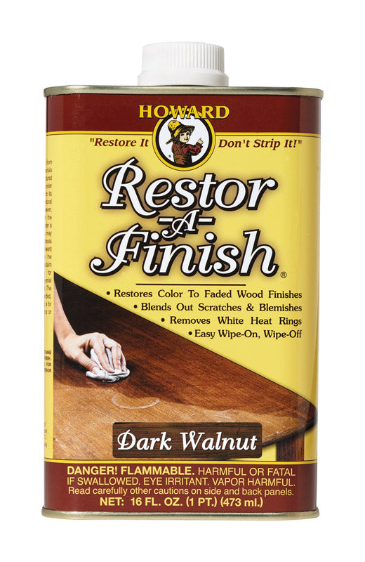 HOWARD - Howard Restor-A-Finish Semi-Transparent Dark Walnut Oil-Based Wood Restorer 1 pt