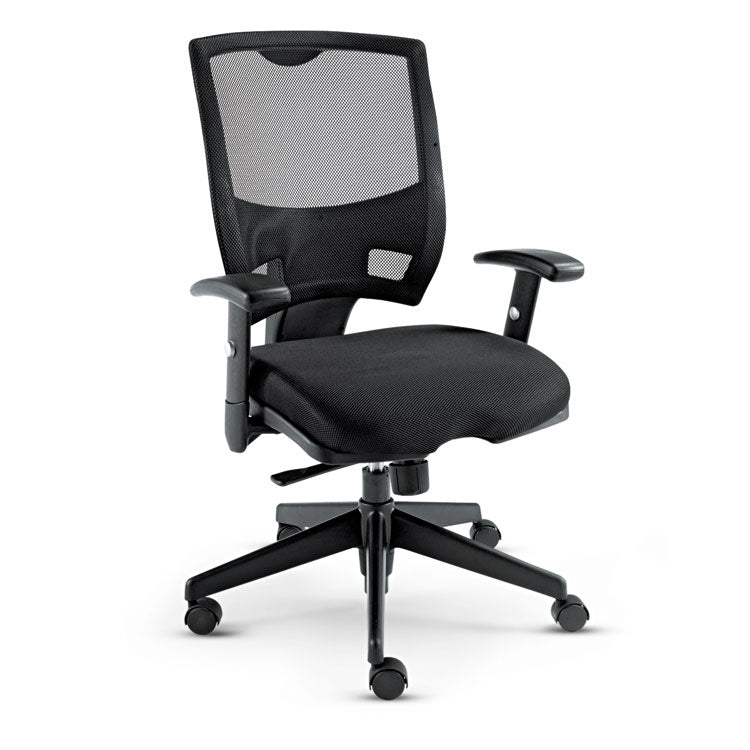 Alera - Alera Epoch Series Fabric Mesh Multifunction Chair, Supports Up to 275 lb, 17.63" to 22.44" Seat Height, Black