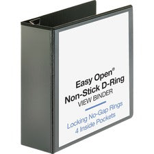 Business Source Locking D-Ring View Binder [BINDER;VIEW;D-RING;4";BK-EA]