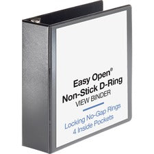 Business Source Locking D-Ring View Binder [BINDER;VIEW;D-RING;3";BK-EA]