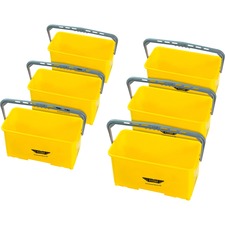 Ettore 6-gallon Super Bucket - 6 gal - Handle, Secure Grip - 10.5" x 21.8" x 11.8" - Yellow - 6 / Carton