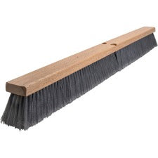 Impact Gray Bristles Broomhead Block - Plastic Bristle - 6 / Carton - Brown, Gray