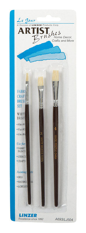 LINZER - Linzer No. 0/2/4 Flat Artist Paint Brush Set - Case of 12