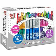 The Pencil Grip Kwik Stix Metalik Solid Tempera Paint - 72 / Box - Assorted Metallic
