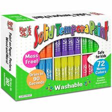 The Pencil Grip Kwik Stix Neon Solid Tempera Paint - 72 / Box - Assorted Neon