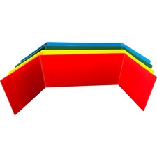 Flipside Tri-fold StudyCarrel - 12" Height x 48" Width x 1.10" Length - Assorted - Plastic - 12 / Pack