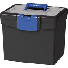 Storex File Storage Box with XL Storage Lid [BOX;FILE;W/XL LID;BLK/BLU-EA]