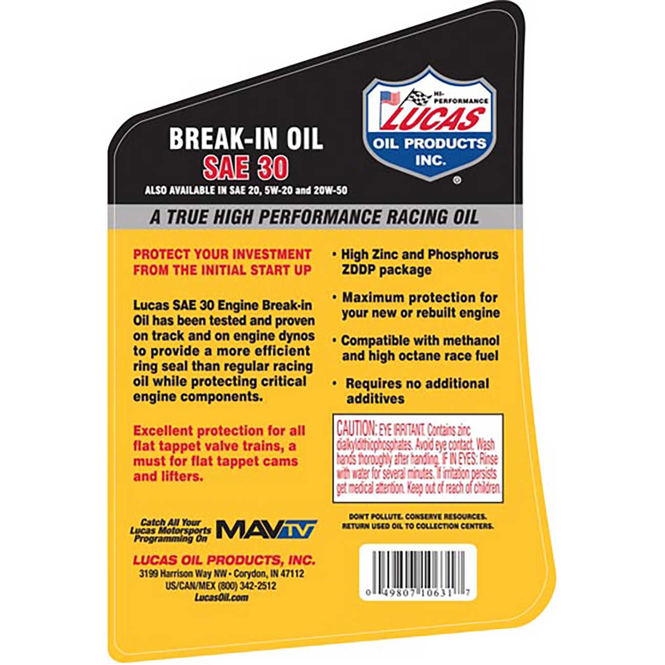 Lucas Oil SAE 30 Break-In Oil - 5 Quart