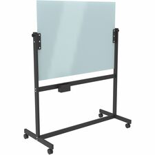 U Brands Magnetic Glass Dry Erase Board Rolling Easel