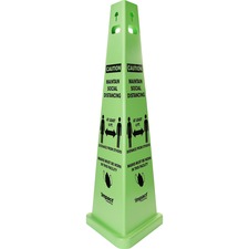 Impact TriVu Social Distancing 3 Sided Safety Cone [SIGN SOCIAL DIST/MASK REQ-EA]