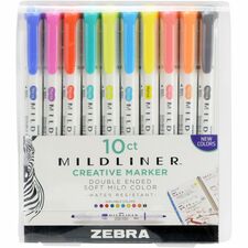 Zebra Pen Mildliner Double-ended Assorted Highlighter Set 10PK [HIGHLIGHTER;MILDLINER;ASST;-PK]