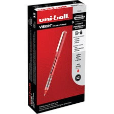 uniball&trade; Vision Rollerball Pen - Ultra Micro Pen Point - 0.38 mm Pen Point Size - Red - 1 Box