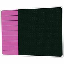 Viztex&reg; Glacier Violet & Black Plan & Grid Glass Dry Erase Board - 17" x 23"
