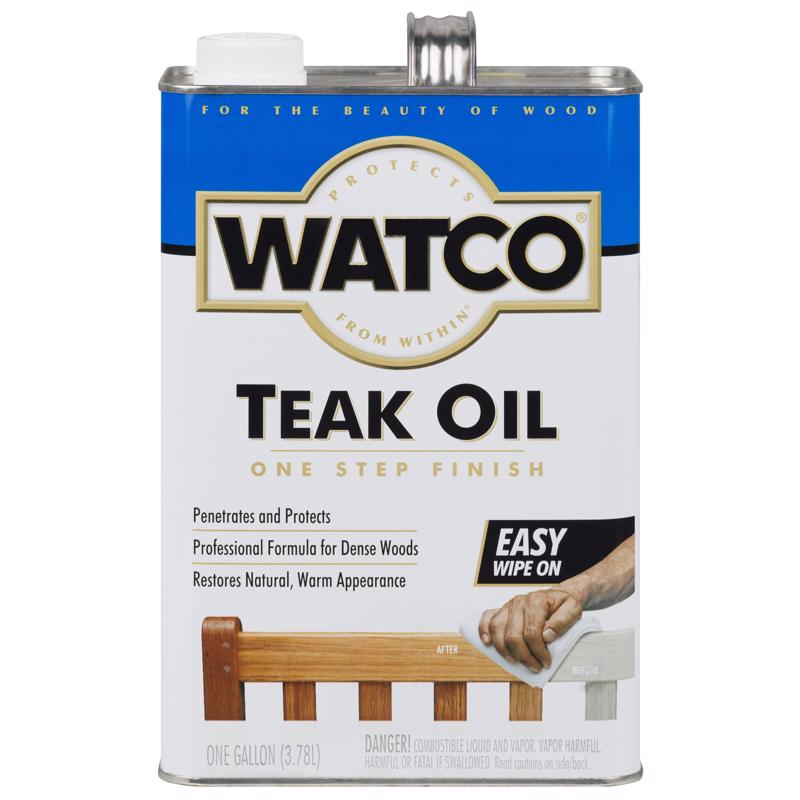 WATCO - Watco Transparent Satin Teak Oil-Based Teak Oil 1 gal - Case of 2