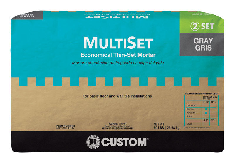CUSTOM BUILDING PRODUCTS - Custom Building Products MultiSet Gray Thin-Set Mortar 50 lb