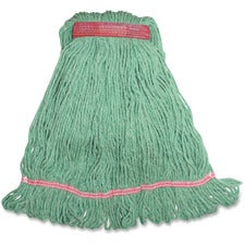 Genuine Joe Narrow Band Large Mophead - Large - Rayon, Cotton, Fiber, Cotton - 1Each [MOP;LG;BLEND;NRWBAND;GREEN-EA]