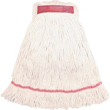 Genuine Joe Narrow Band Large Mophead - Large - Rayon, Cotton, Fiber, Cotton - 1Each [MOP;LG;BLEND;NRWBAND;WHITE-EA]