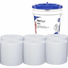 Wypall PowerClean WetTask Wipers for Disinfectants, Sanitizers & Solvents [WIPERS; BUCKET-CT]