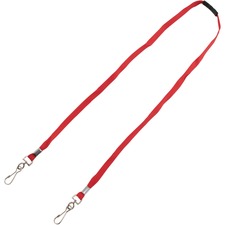 Advantus Face Mask Lanyard - 10 / Pack - J-Hook Attachment - 30" Length - Red