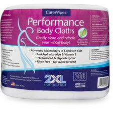 2XL Vitamin E & Aloe Performance Body Cloths - 6" x 8" - White - 700 Per Bucket - 1 Each