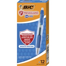 BIC PrevaGuard Gel-ocity Gel Pen - 0.7 mm Pen Point Size - Blue Gel-based Ink - 1 / Dozen