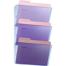 Officemate Blue Glacier&trade; Wall File, 3/Box